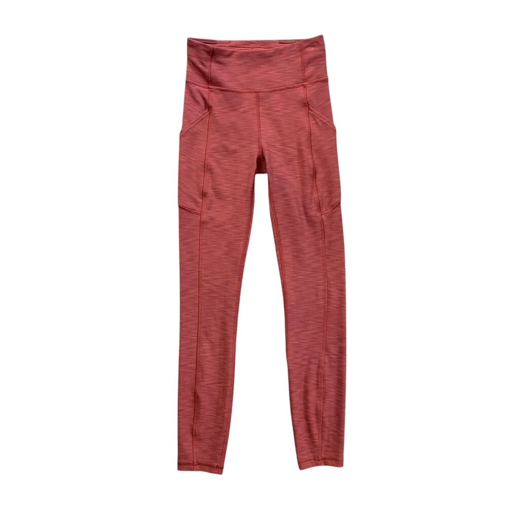 Lululemon Leggings Womens 2 Deep Rose Invigorate High Rise Stash Pockets Workout